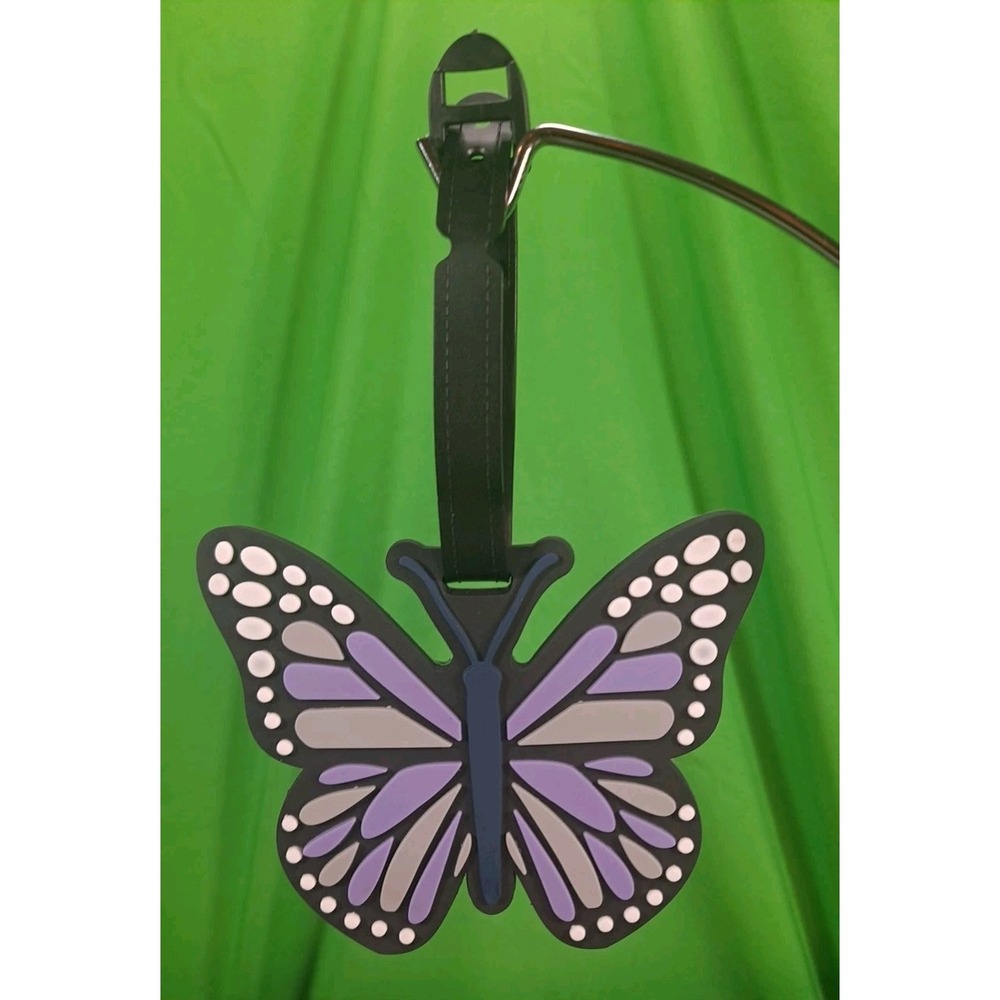 New Purple And Grey Butterfly Travel Baggage Backpack Suitcase Luggage Tag